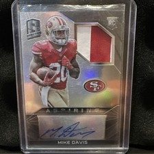 2015 Panini Spectra Mike Davis #AJA-MD Rookie Patch Auto /99 49ers Aspiring