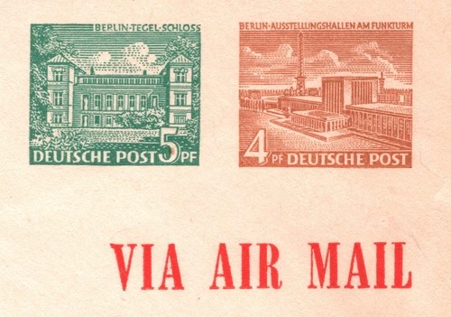 ZEPPELIN Exhibition Vignette 5+4pf Stationery 1954 (FDC) Germany Air Mail XF336