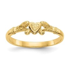 Finest Gold 14K Yellow Gold Heart Baby Ring