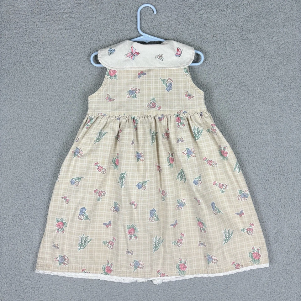 Vestido Snoopy Vintage Niñas 6 Cacahuetes Floral Años 70 Cuello Marinero Abotonado Leer Foto 2 de 4