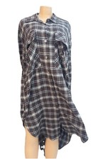 Fashion Nova Womens. size medium overnight brown, & blue Plaid Open Sides NWT