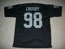 MAXX CROSBY Unsigned Custom Las Vegas Black Sewn New Football Jersey Sizes S-3XL