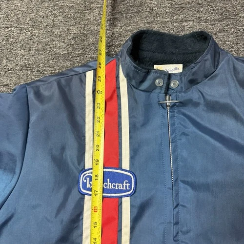 Swingster Blue Racing Windbreaker Beechcraft Employee Jacket Vintage 70s Sz L image 4