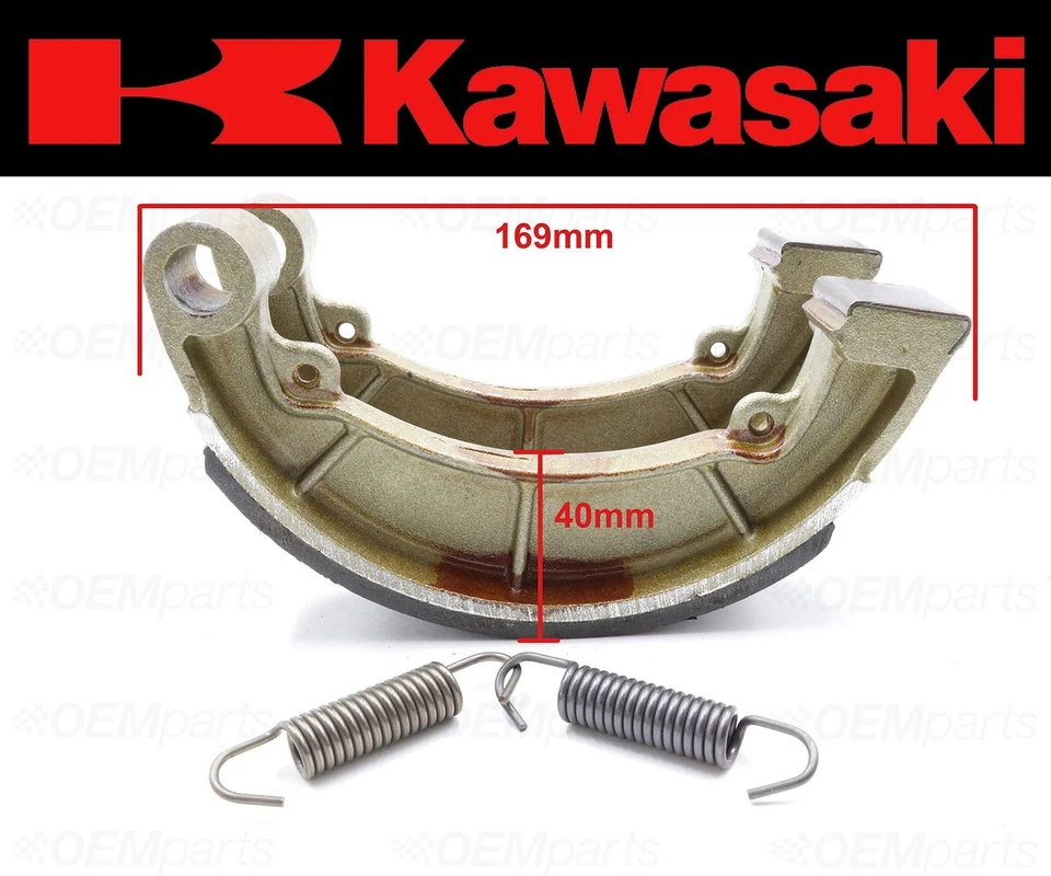 Set of (2) Kawasaki REAR Brake Shoes and Springs #42019-003 (See Fitment Chart) - Image 4 of 4