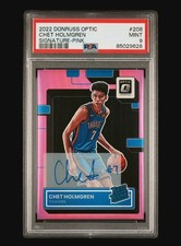 2022-23 Optic Rated Rookie Chet Holmgren #208 Signatures Pink /25 PSA 9 (AU,RC)
