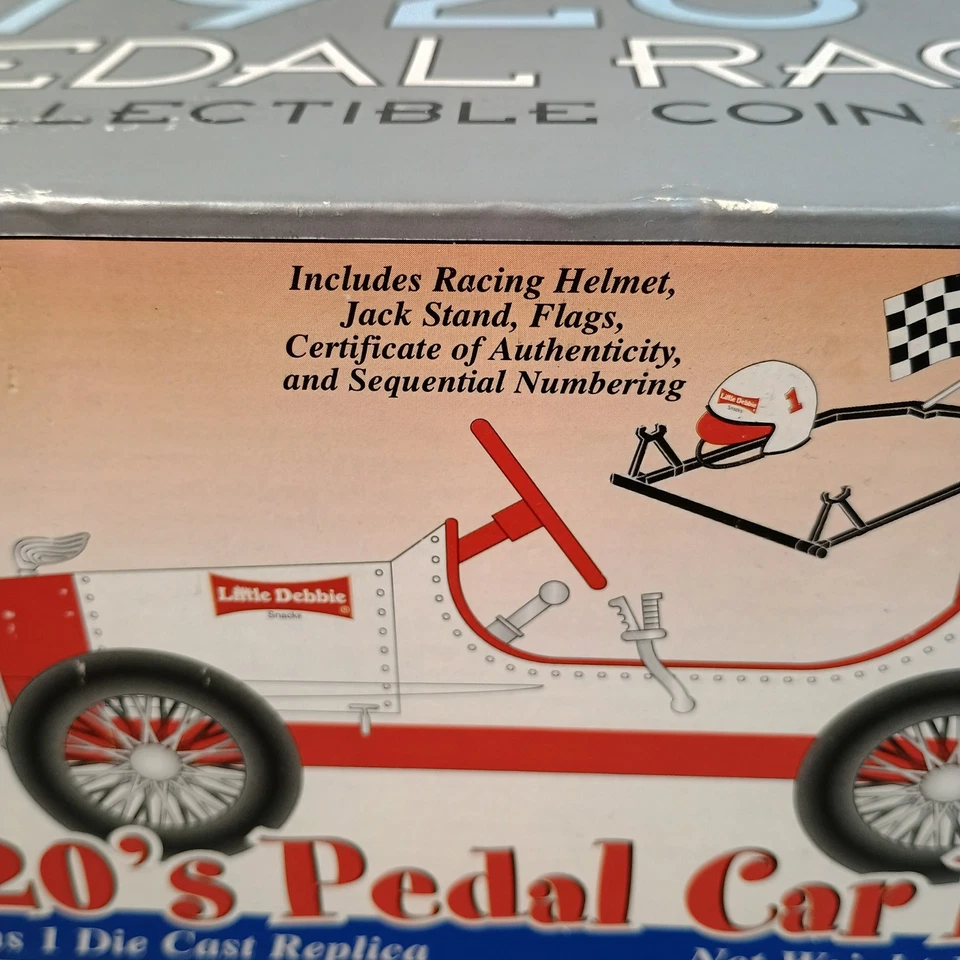 1920's Pedal Racer Coin Bank Red White 1/6 Scale Diecast Little Debbie 1 of 2500 - Image 2 of 4