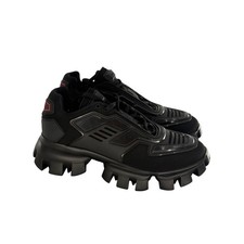 Prada Sneakers Cloudbust Thunder Men US Size 9 Black Red Rubber Knit
