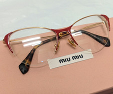 Miu Miu Red Gold Cat-eye Frame Eyeglasses VMU 500 UA4-101