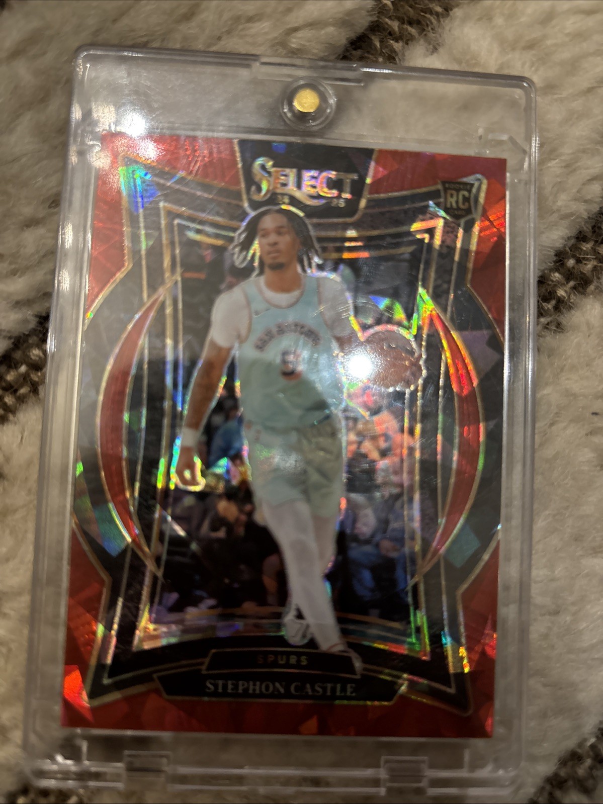 2024-25 Panini Select - Concourse Stephon Castle #72 Red Cracked Ice Prizm (RC)