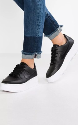 nike black air force 1 sage low trainers