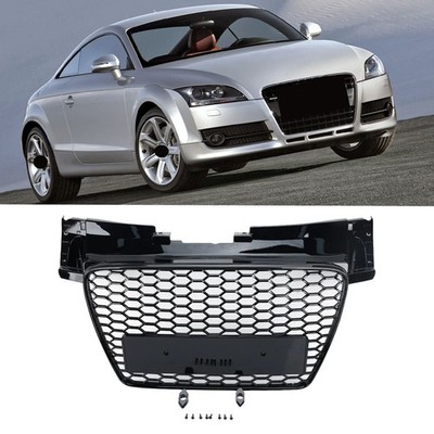 For Audi TT TTS MK2 2007-2014 Front Bumper Radiator Grille Honeycomb Gloss Black
