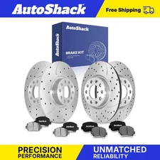 Front Rear Drilled Slotted Brake Rotors Ceramic Pads for Dodge Dart 2.4L