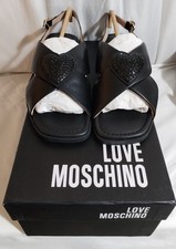 Image of Love Moschino Black Sandals, New/Boxed, UK4/EU37, RRP £200..