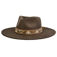 FLUFFY SENSE. Big Wide Brim Felt Rancher Fedora Hat for Women and Men - Boho ...