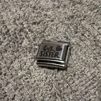 Neu Silber Große Schwester Herz Italienisch Charm passt allen 9mm Klassisch Italienisch Armband