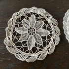 Vintage Crochet Doily Beige/White Square/round Lot of 4 Linen/cotton — photo 2