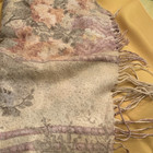 Women’s Floral Fringe Rectangle Scarf Wrap Beige Pink Gray Purple — photo 1