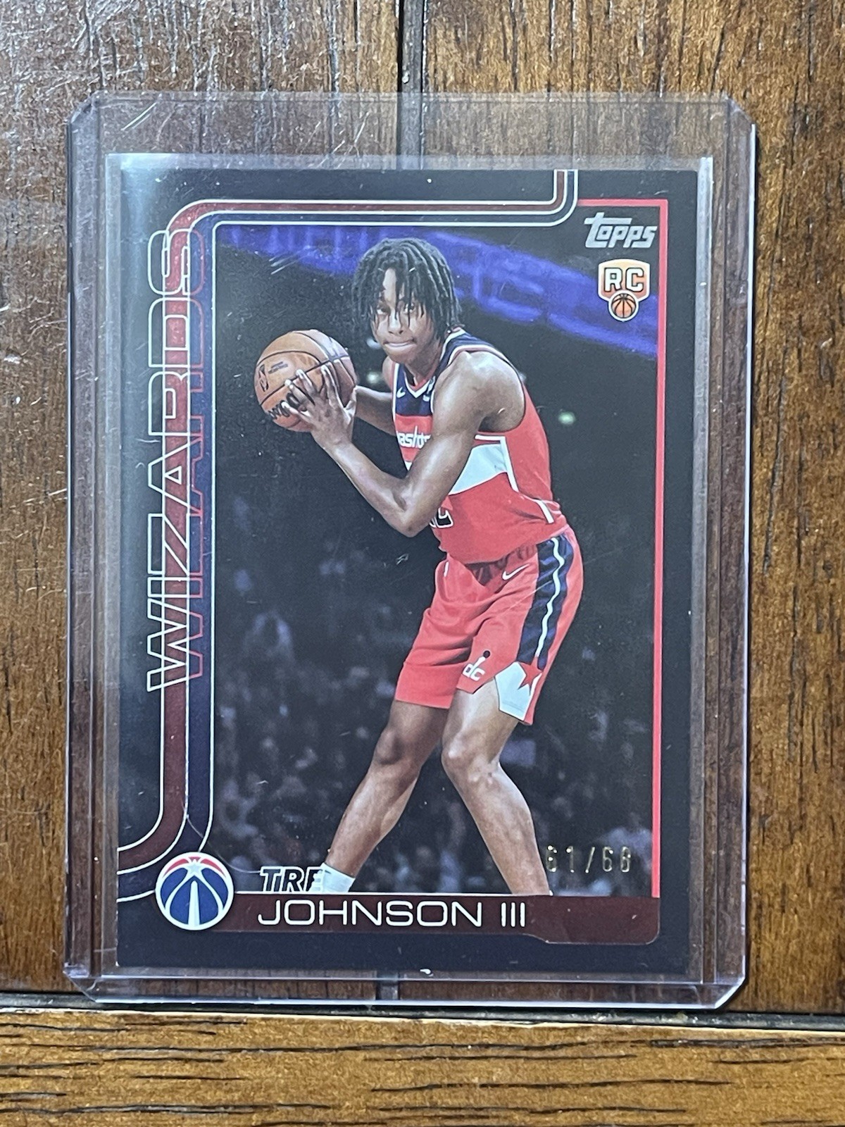 2025-26 Topps Tre Johnson III #206 Black 61/68 Wizards Rookie