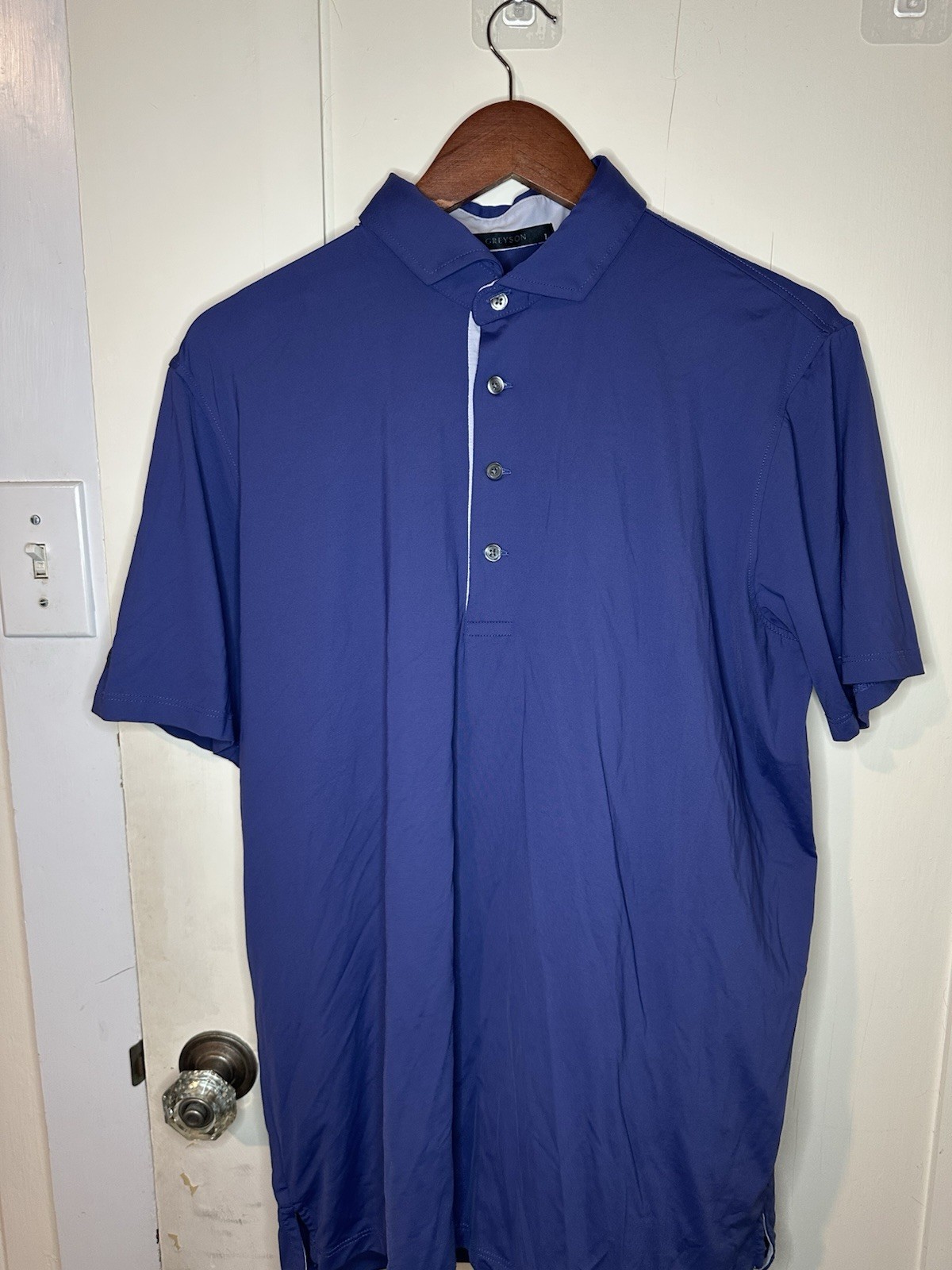 Greyson Gold Performance Stretch Polo Solid Blue … - image 1