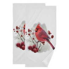 Winter Red Bird Hand Towels Christmas Soft Absorbent Decorative Bath Towels X...