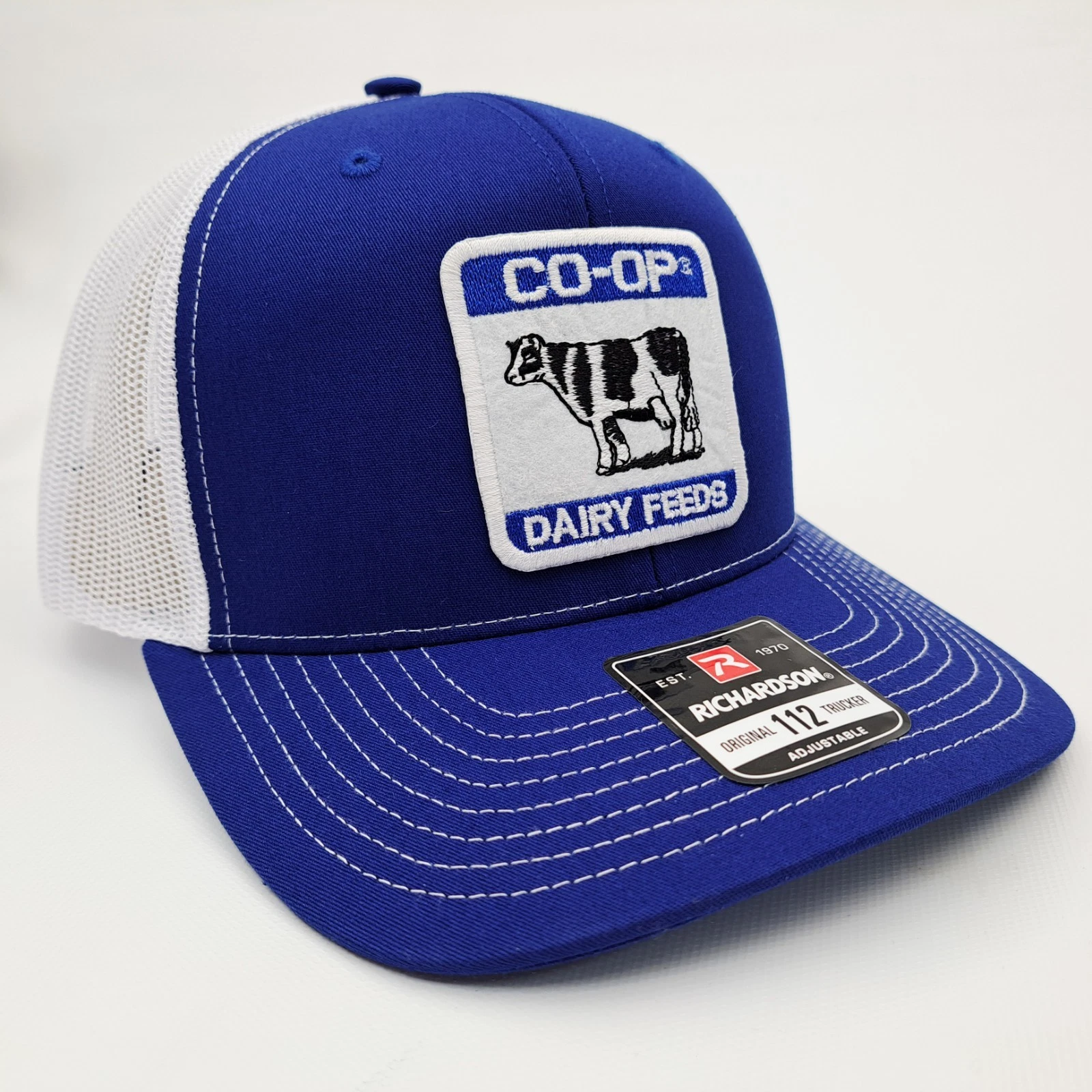 Co-Op Dairy Feeds Richardson 112 Trucker Cap Hat Mesh Snapback Embroidered Patch