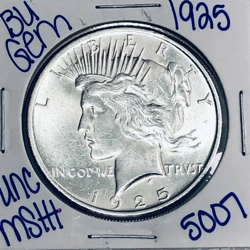 1925 BU UNCIRCULATED SILVER PEACE DOLLAR AUTHENTIC U.S. MINT FREE SHIPPING 5007