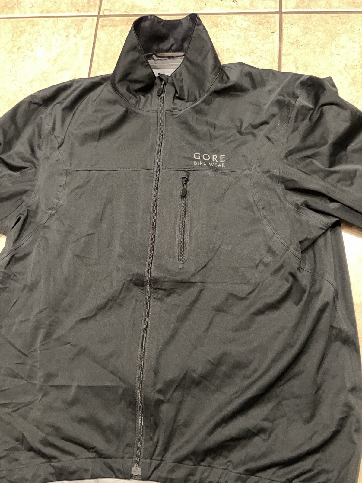 Gore Bike Wear Jacket Mens M Black Windbreaker Full Zip Gore-tex Active