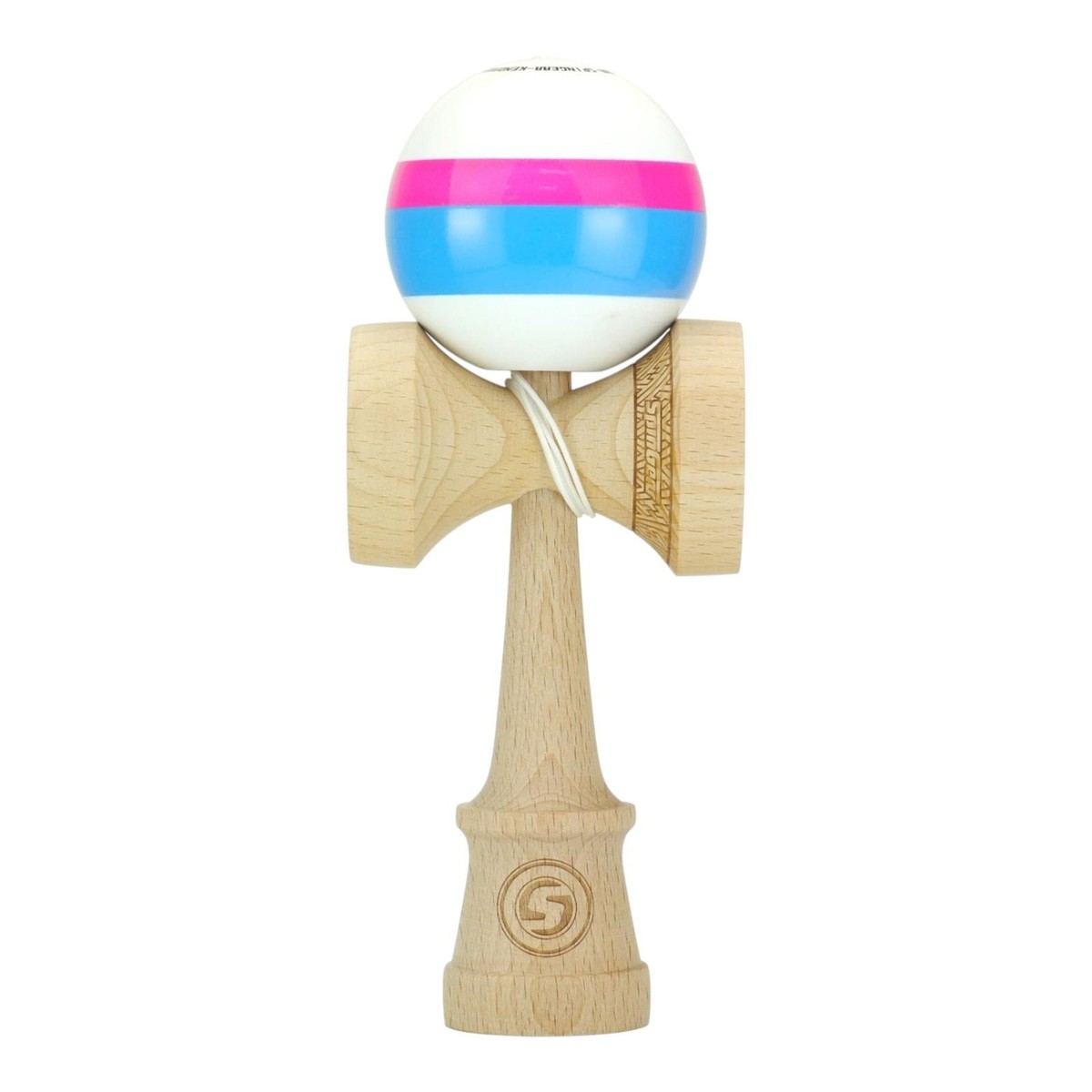 Spingear Kendama SG Freestyle MC Stripe Wood Skill Toy with Sticky