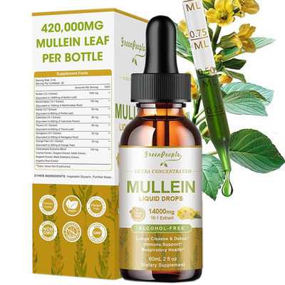 Mullein Leaf Extract for Lungs, Mullein Drops for Lungs Support Lung Respiratory