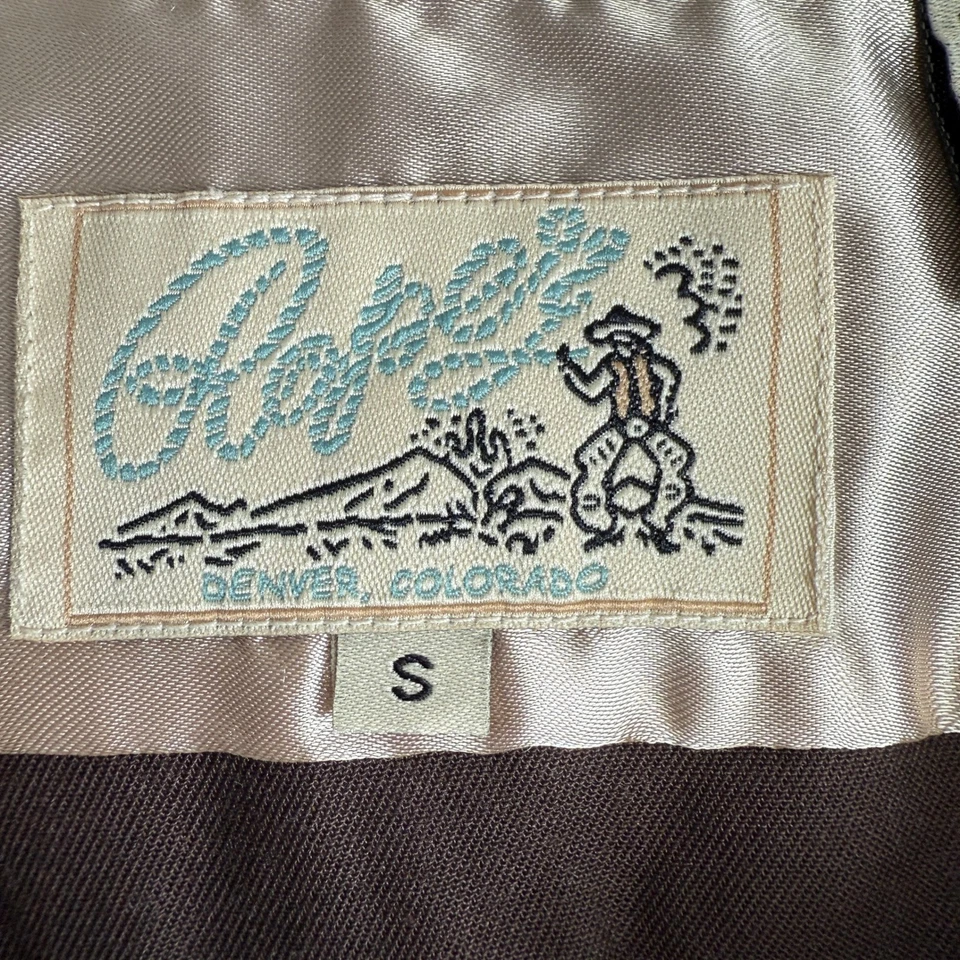 Camisa Western Vintage Cuerda Mujer Marrón Floral Bordada Perla A Presión Talla S Foto 4 de 4