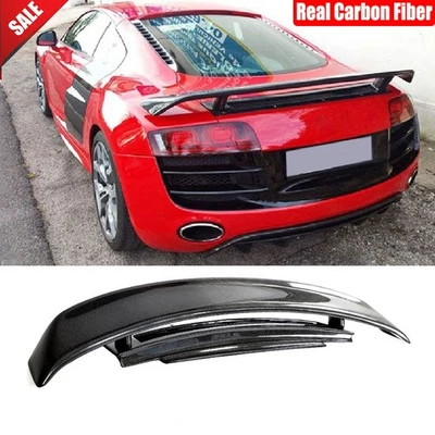 For Audi R8 GT V8 V10 2008-2015 Real Carbon Fiber Rear Trunk Spoiler Racing Wing - Image 1 of 4