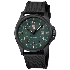 Luminox Men's Watch Atacama Field Quartz Green Dial Black Rubber Strap XL.1977