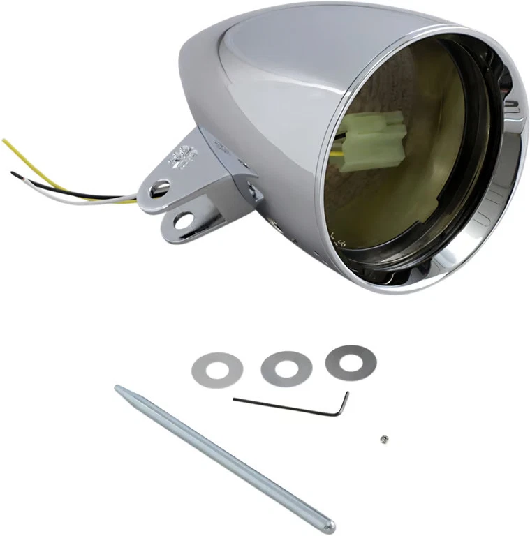 Vientos en contra 4 1/2 pulgadas. Faro Concours Rocket - Cromo Motocicleta Bicicleta de Calle Foto 4 de 4