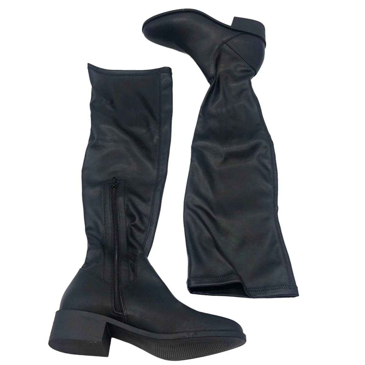 Steve Madden Womens Sadie Faux Leather Knee High Boots Black  display picture 1