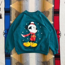 Vintage 90s Women s Disney Mickey Mouse Christmas Winter Sweatshirt Size Large