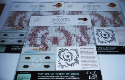 Redesign Prima  Aligned Decor 12''x 12'' ''Stamped FRENCH LAURELS NEW LOT OF 3