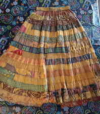 Made in india stretch maxi patchwork vintage skirt Size Small/Medium