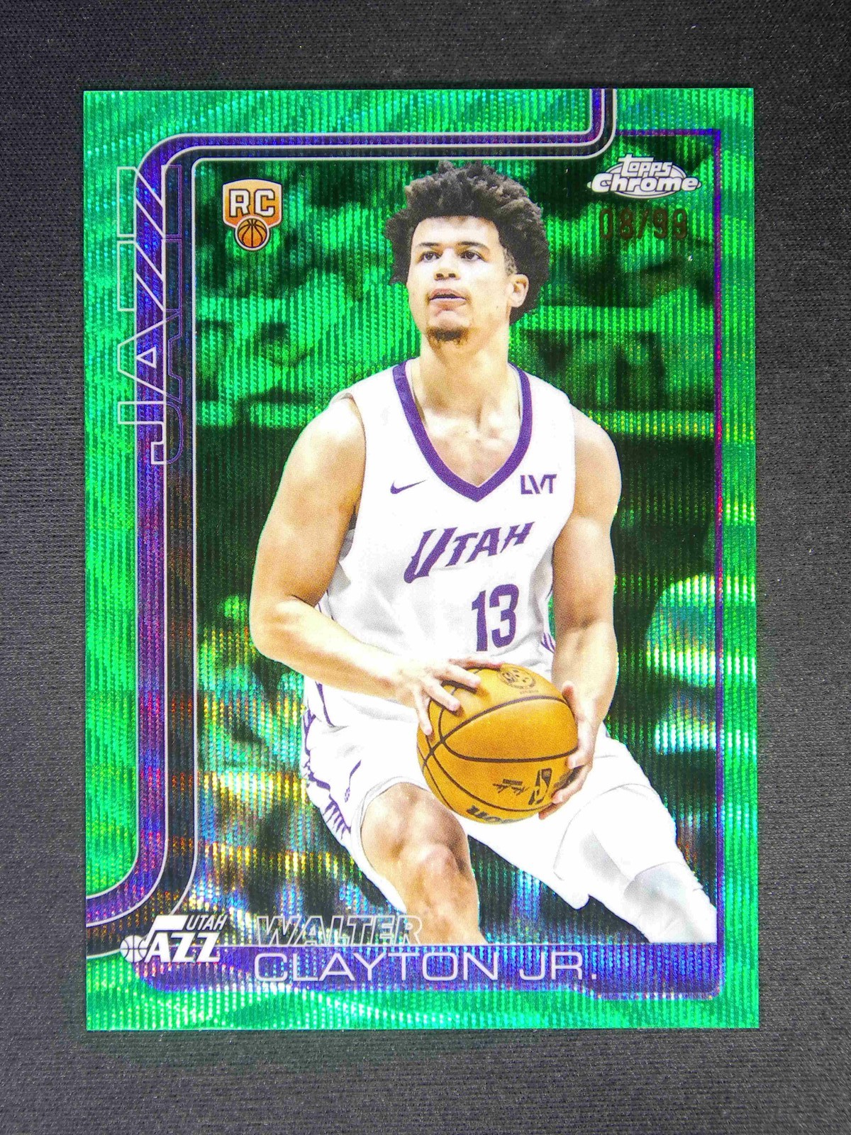 2025-26 Topps Chrome Walter Clayton Jr. #268 RC Rookie Green Wave Refractor /99