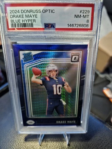2024 Panini Donruss Optic - Rated Rookie Drake Maye Blue HYPER. Psa 8
