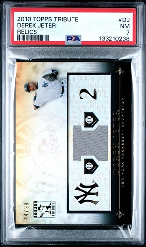 DEREK JETER 2010 TOPPS TRIBUTE RELIC REFRACTOR /99 YANKEES PSA 7 POP 1 JG