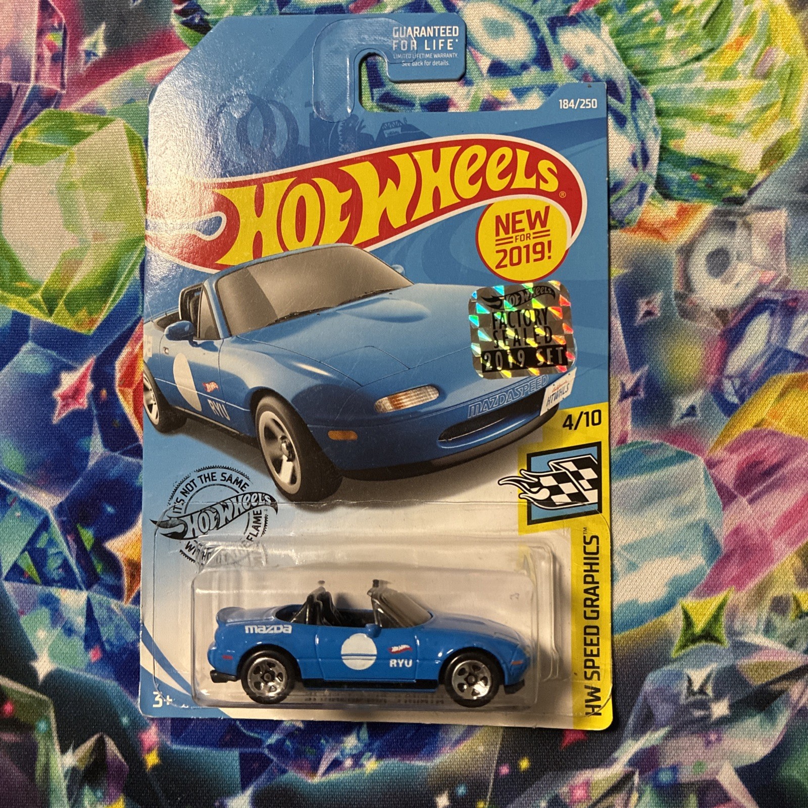 2019 Hot Wheels #184 HW Speed Graphics 4/10 '91 MAZDA MX-5 MIATA Blue B188