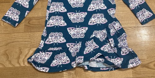 Girl's Tea Collection Dark Teal Butterfly Printed Dress Size 5 EUC - Picture 3 of 3