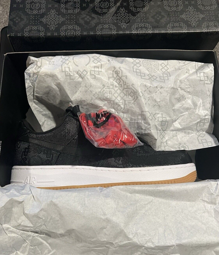 Nike Air Force 1 Low x Fragment x CLOT Black Silk CZ3986-001 Size 8.5 - Picture 8 of 10