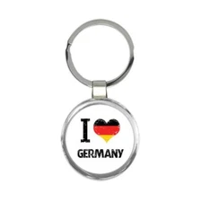 I Love Germany : Gift Round Keychain Heart Flag Country Crest German Expat