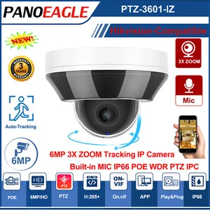 Hikvision DAHUA Compatible 3X Zoom MIC POE Intelligent IR Caméra de sécurité 6MP PTZ IP66