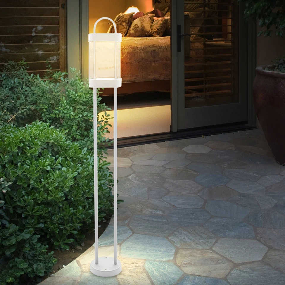 Außenstehlampe Wegelampe Gartenleuchte Laterne weiß LED Terrassenleuchte H 100cm - Bild 4 von 4