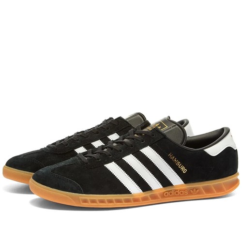 ✅ Authentic Adidas Originals Hamburg Shoes Black White Size UK 6 & 6.5 - Picture 2 of 15