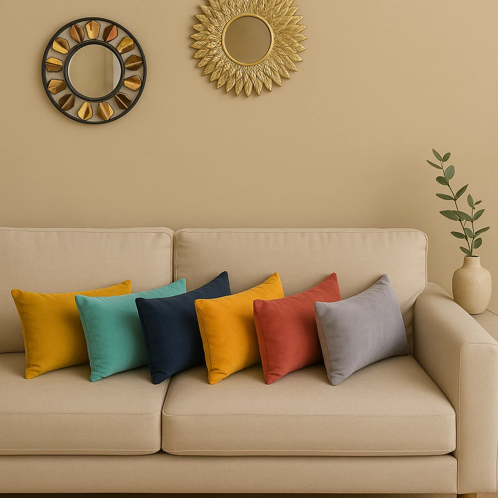 Federa Per Cuscino Lombare In Velluto Blu Scuro - 35,6x91,4 Cm - Lusso Con Cerniera - 1 Pezzo