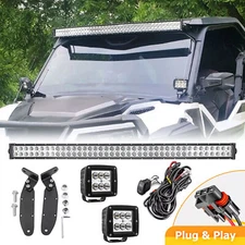 WEISEN Roof 42" LED Light Bar Mounts Wire+Pods For Polaris General 1000 bus bar