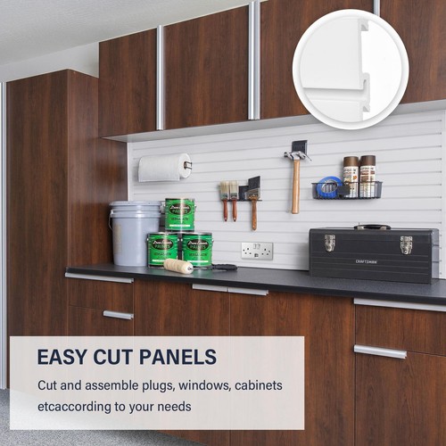 4-8pcs 4ft Slatwall Panels Garage Storage Panel Organizer Gray Set - Picture 9 of 12